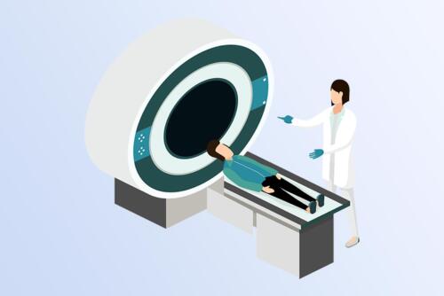 Beispielhafte PET-Aufnahme zur Darstellung der Positronen-Emissions-Tomographie in der nuklearmedizinischen Diagnostik